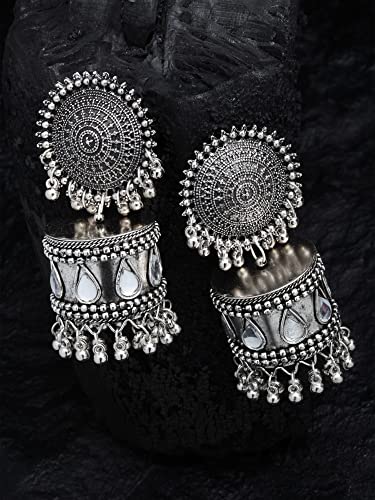 Stylish Oxidised Jhumka Earrings for Women